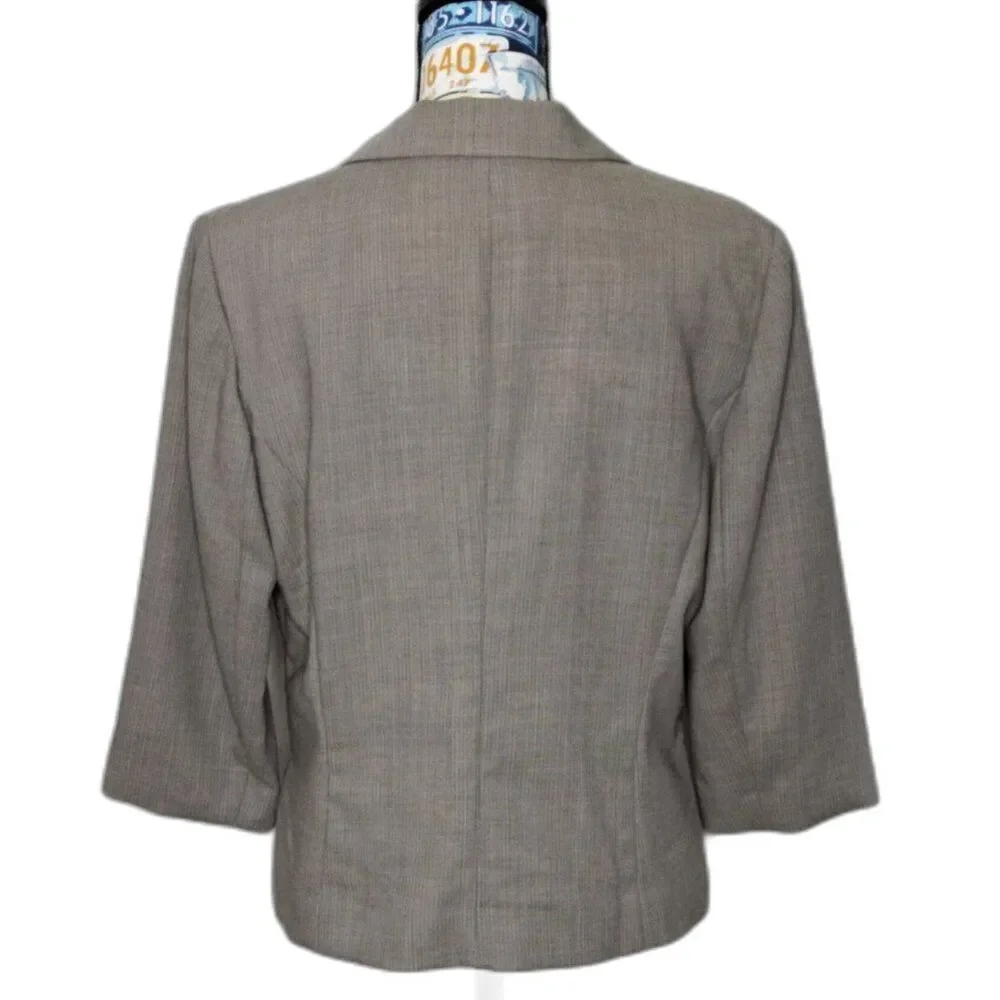 Vintage BROOKS BROTHERS 100% Wool Blazer Shirt Jacket Button Closure Taupe Sz 12